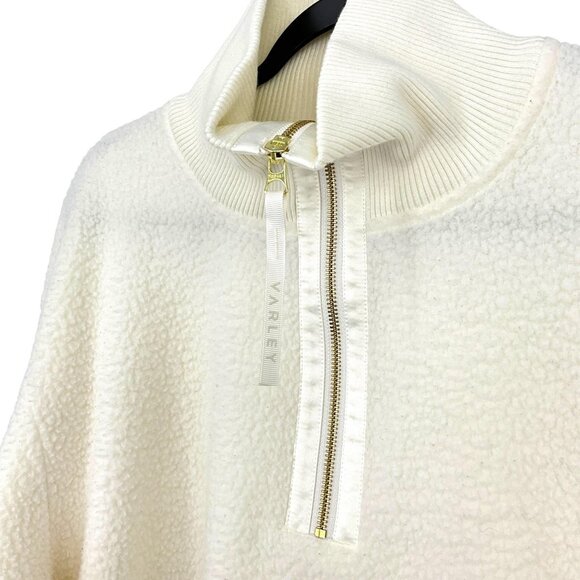 Varley Roselle Sweatshirt Womens Large White Fleece Half Zip Mock Neck Pullover - Picture 4 of 15